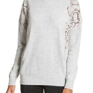 Ted Baker London Tae Lace Gray Merino Wool Sweater